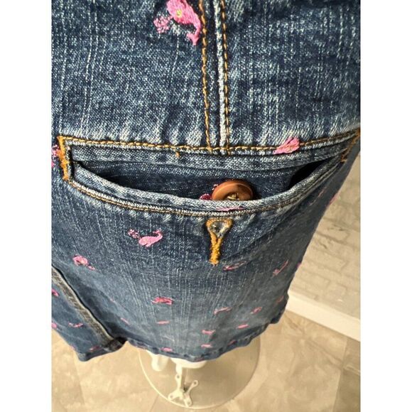 Lilly Pulitzer Women Denim Mini Skirt With Pink Embroidered Whale Size 2 - Picture 10 of 14